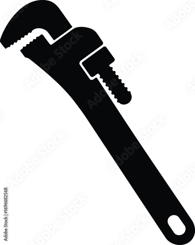 Adjustable pipe wrench vector icon scalable illustration for plumbing and construction projects