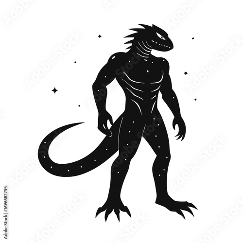 Silhouette A reptilian alien 