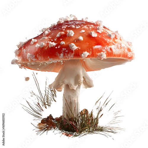Mushroom Red White Toadstool Fantasy isolated on transparent background