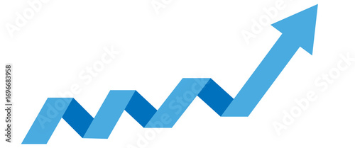 Free Download Blue arrow graph showing upward trend isolated on transparent background - GFXLoad