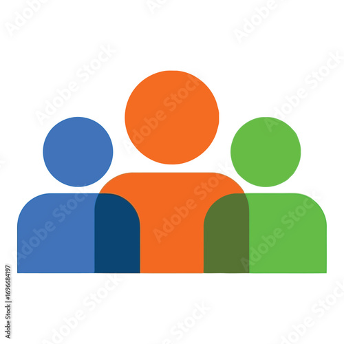 Abstract teamwork concept with diverse people silhouettes representing collaboration and unity