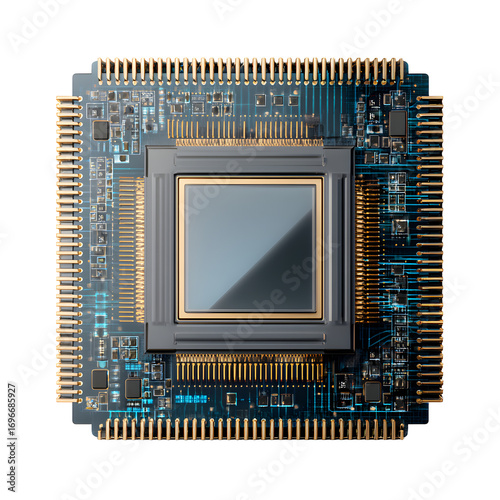 Processor CPU High Speed Technology isolated on transparent background