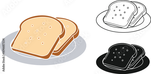 Freshly sliced bread on a plate, ready for breakfast or a meal.