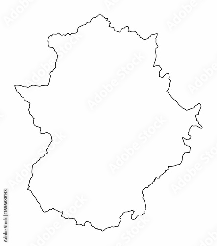 Extremadura outline map