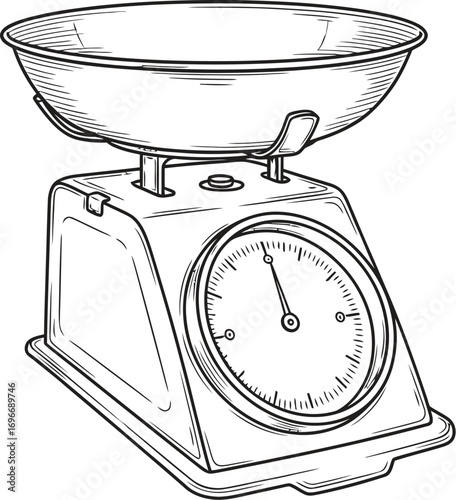 Vintage kitchen scale, an essential tool for precise measuring in cooking and baking