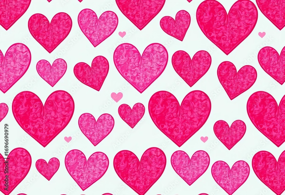 Seamless patchwork hearts pattern in various pink shades, perfect for Valentine's Day , print, adorable Seamless patchwork hearts pattern in various pink shades, perfect for Valentine's Day , print, adorable