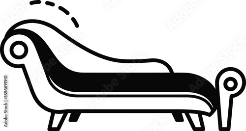 Elegant chaise lounge in a minimalist, modern design
