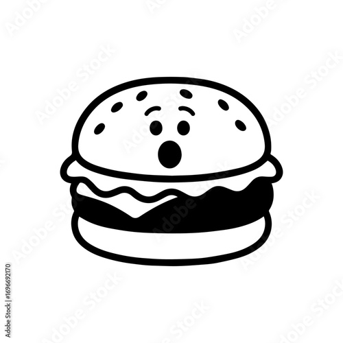 character emotion burger surprise vector on white background
Vector icon character with emotion