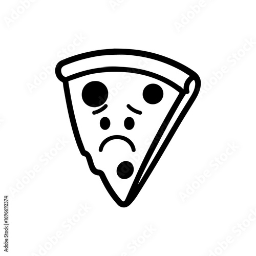 character emotion pizza sadness vector on white background
Vector icon character with emotion