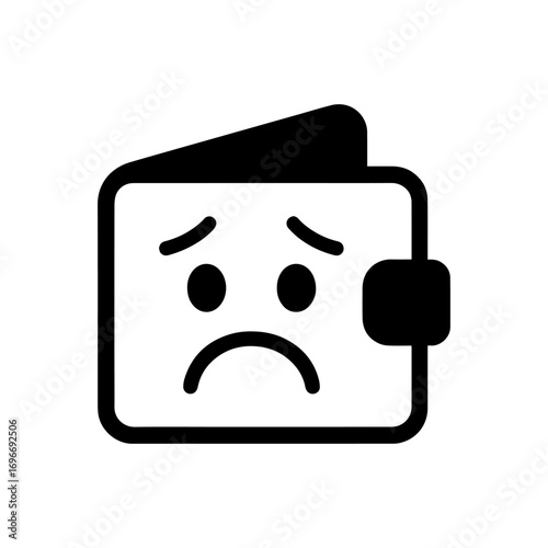 character emotion wallet sadness vector on white background
Vector icon character with emotion