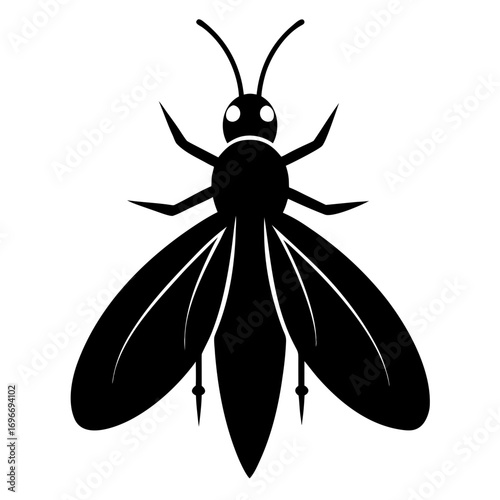 Silhouette of a glowing firefly insect art vector