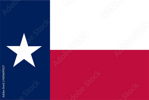 Texas flag. Texas USA flag vector. Texas flag standard color