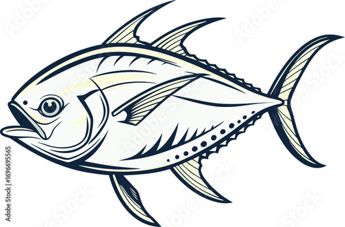 Moonfish Illustration Artwork. Detailed Opah Fish Creative Illustration. Moonfish Illustration for Marine Life Artwork. Realistic Opah Fish Illustration Design. Moonfish Artwork for Ocean and Sea