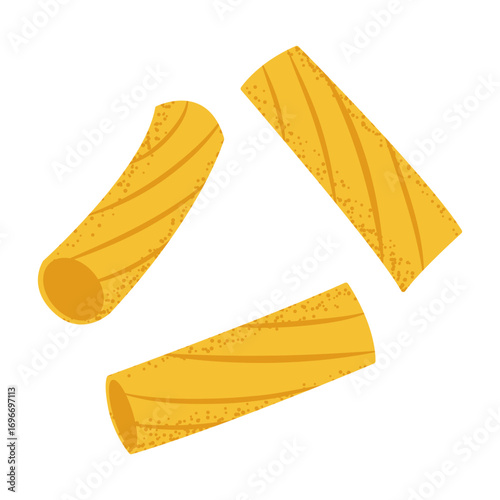 Tortiglioni pasta, ideal for food blogs, restaurant menus, or Italian cuisine designs.