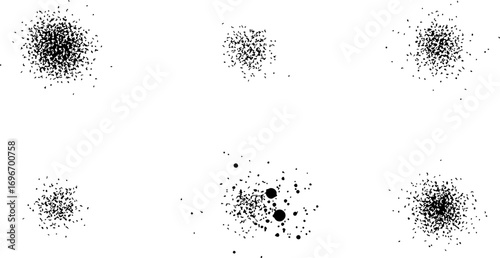 set of Vector Paint Splash Spray Black – Grunge Ink Blot Splatter Texture Isolated on White Background