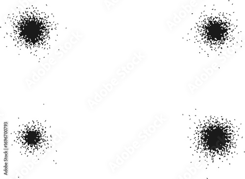 set of Vector Paint Splash Spray Black – Grunge Ink Blot Splatter Texture Isolated on White Background