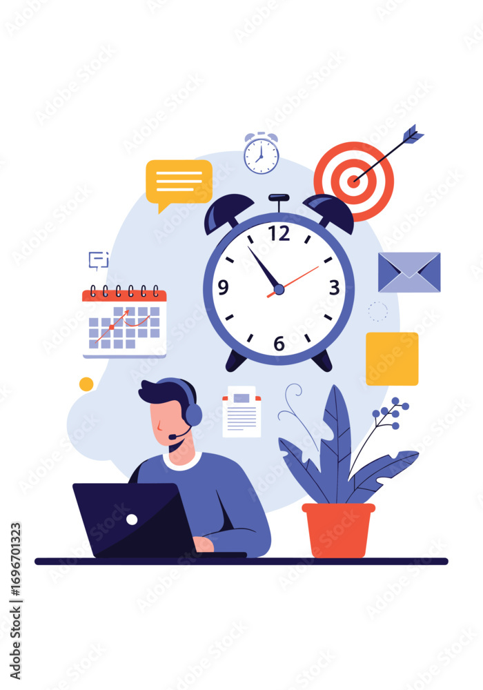 Fototapeta premium Effective time management strategies for increased productivity and goal achievement