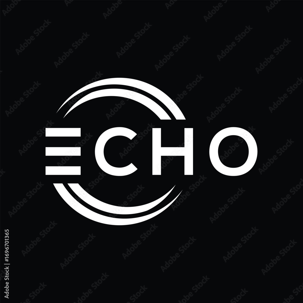 Obraz premium Echo typography text logo design graphic vector template 