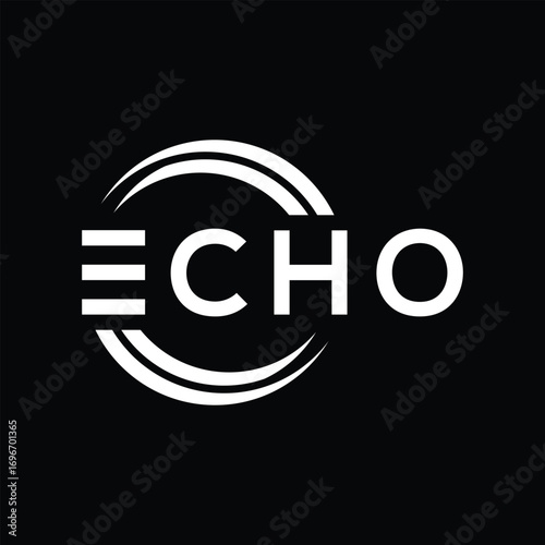 Echo typography text logo design graphic vector template	