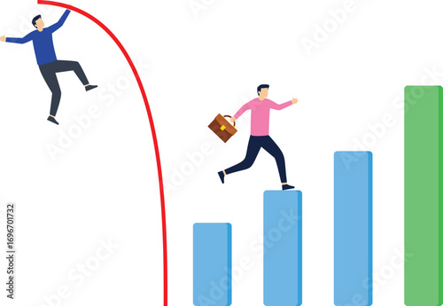 Competitive advantage or innovation to outsmart and overtake, business winning strategy, or a smart way to win business or career growth, Character for design.
