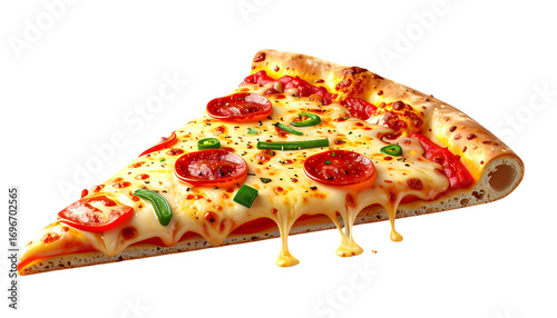 Delicious pepperoni pizza slice view