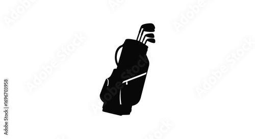 golf bag with clubs inside depicted in silhouette