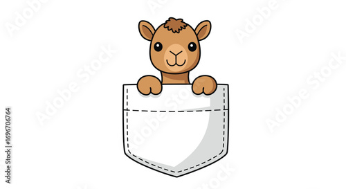 Cute Bear Cub in a Pocket Illustration