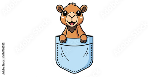 Cute Bear Cub in a Pocket Illustration