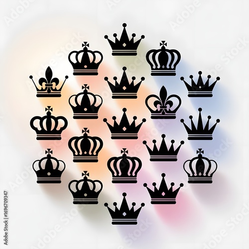 crown icons set