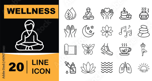 Set of 20 editable line icons for finance business growth and investment