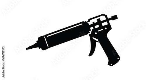 a black silhouette of a glue gun tool silhouette