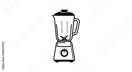 a blender depicted in black and white silhouette