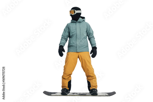 Wallpaper Mural A high quality photograph of a single masked snowboarder isolated on a transparant or white background Torontodigital.ca
