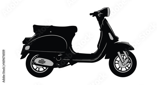 classic scooter design with sleek curves and vintage appeal silhouette