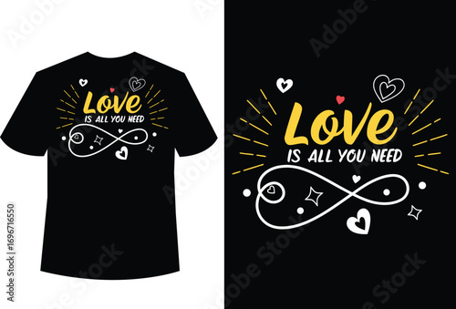 T-shirt design with love message for apparel print
