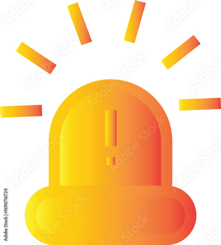 Emergency siren icon representing ambulance alert light, hospital emergency alarm and rescue warning signal, transparent background