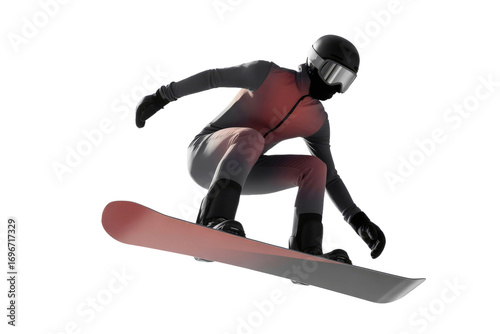 Wallpaper Mural A high quality photograph of a single masked snowboarder isolated on a transparant or white background Torontodigital.ca