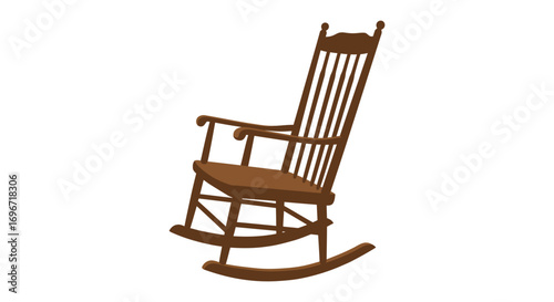 a classic rocking chair design with intricate details silhouette