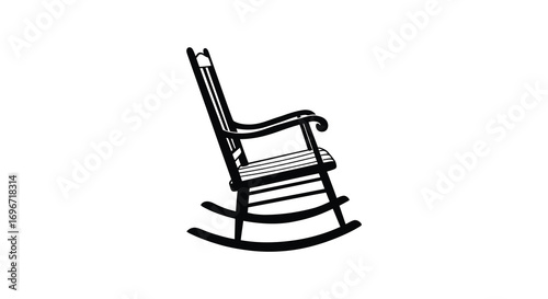 a classic rocking chair design with intricate details silhouette