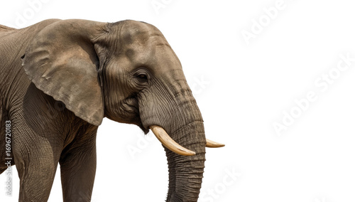 Wallpaper Mural a high quality photograph of a single adult elephant on a transparant or white background Torontodigital.ca