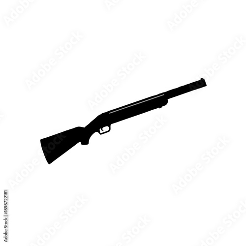 Silhouette of a black pump action shotgun