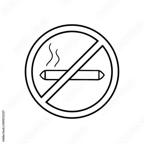 No smoking sign with cigarette and smoke