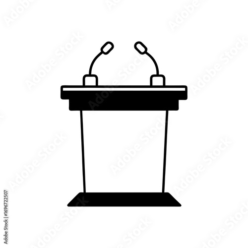 Illustration of a podium with microphones