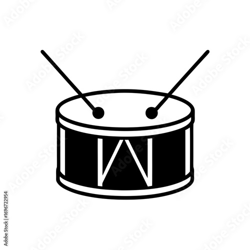 Illustration of a drum with drumsticks