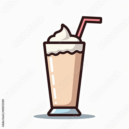 Ice cream in a glass isolated