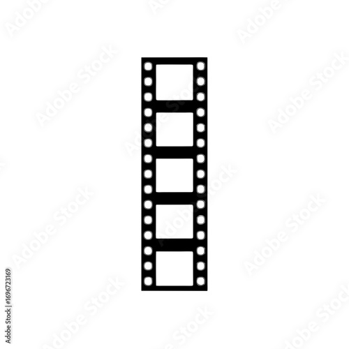 Film strip with five frames in black color