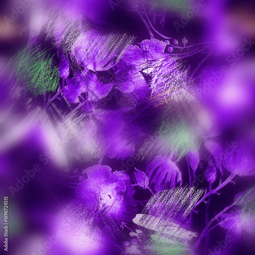 Watercolor bouquet of flowers, Beautiful abstract splash of paint, fashion illustration.Orchid flowers, poppy, cornflower,pansies, viola, field or garden flowers. seamless watercolor floral background