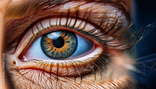detailed eye veins macro view medical anatomy study