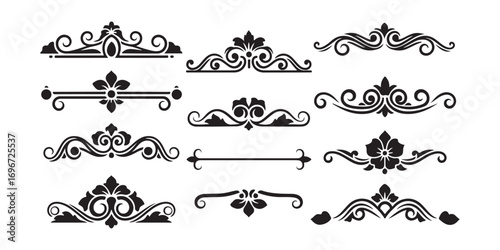 Collection of Decorative Flourishes and Ornaments