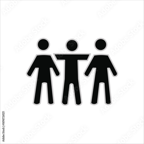 friends icons. simple solid vector illustration